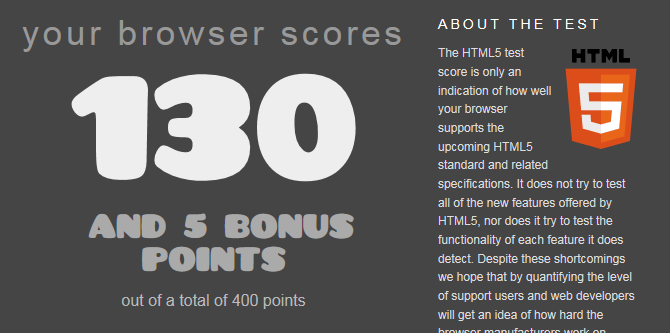 Teste de HTML 5 em navegadores